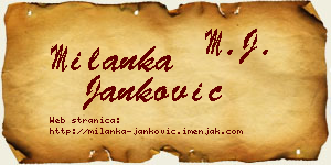 Milanka Janković vizit kartica